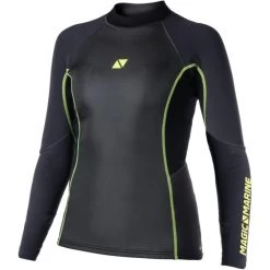 2021 Magic Marine De Las Mujeres Ultimate 1.5mm Manga Larga Flatlock Neopreno Chaleco 170080 - Negro