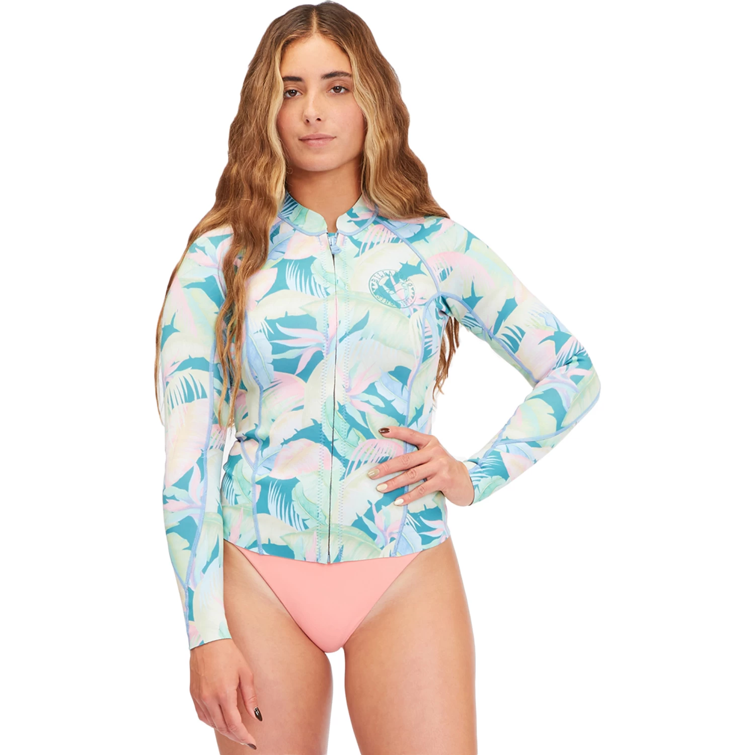 2023 Billabong Peeky Chaqueta De Traje De Neopreno De 1mm Para Mujer F41f16 - Marine Tropic 1 2023 Billabong Peeky Chaqueta De Traje De Neopreno De 1mm Para Mujer F41f16 - Marine Tropic