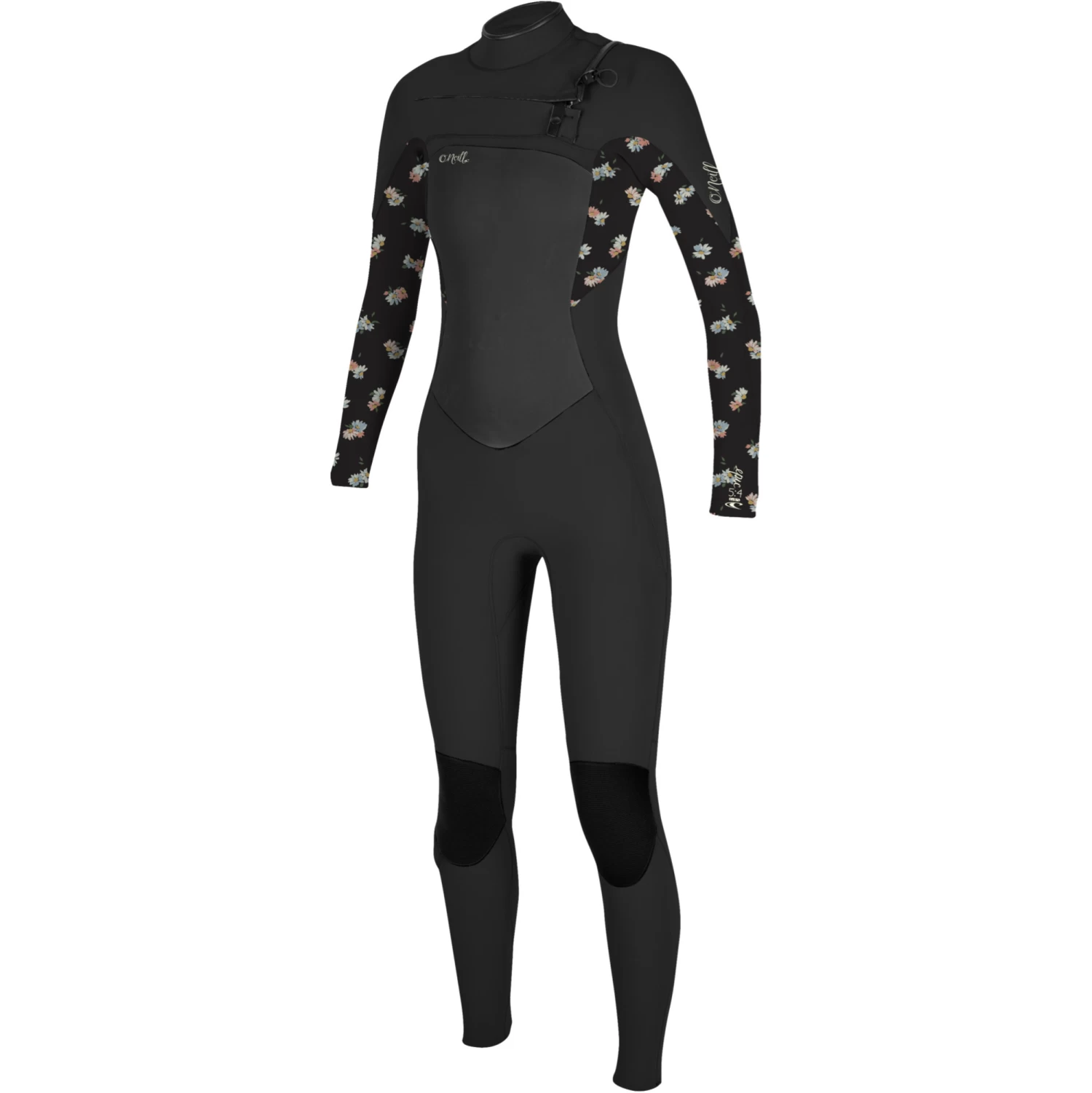 ONeill 2024 O'Neill Mujer Epic 5/4mm Chest Zip Gbs Neopreno 5371 - Black / Cindy Daisy 1 ONeill 2024 O'Neill Mujer Epic 5/4mm Chest Zip Gbs Neopreno 5371 - Black / Cindy Daisy