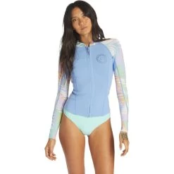 2024 Billabong Mujer Peeky 1mm Wetsuit Jacket ABJW800100 - True Blue