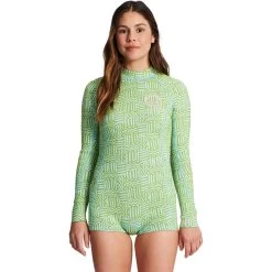 2024 Billabong Mujer Spring Fever Manga Larga 2mm Back Zip Shorty Neopreno ABJW400101 - Take A Trip