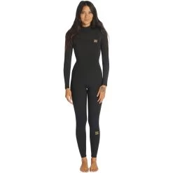 2024 Billabong Mujer Synergy 4/3mm Back Zip Neopreno ABJW100133 - Wild Black