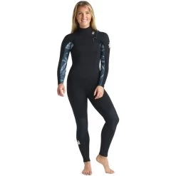 2024 C-Skins Mujer Solace 5/4/3mm Gbs Chest Zip Neopreno C-SO54WCZ - Black / Tropical Black / White