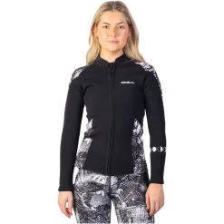2024 Gul Luna7 Para Mujer Front Zip Sup Traje Chaqueta La6301-c1 - Roto Palm / Negro