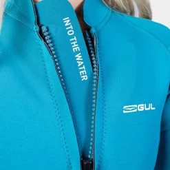 2024 Gul Luna7 Para Mujer Front Zip Chaqueta De Neopreno Sup La6301-c1 - Marbel / Teal -Aqua Sport Tienda 202320Gul20Womens20Luna720Front20Zip20Wetsuit20Jacket20LA6301 C120 20Marbel2020Teal2020Close20Up202.2000x2000