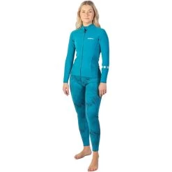 2024 Gul Luna7 Para Mujer Front Zip Chaqueta De Neopreno Sup La6301-c1 - Marbel / Teal -Aqua Sport Tienda 202320Gul20Womens20Luna720Front20Zip20Wetsuit20Jacket20LA6301 C120 20Marbel2020Teal2020front.2000x2000