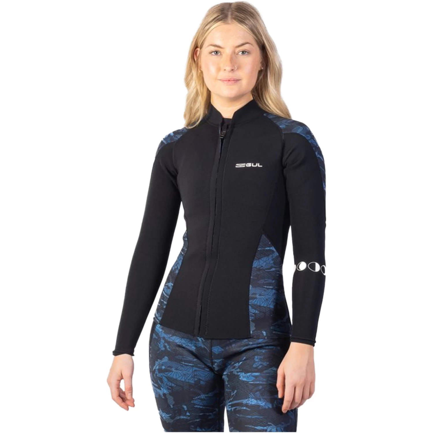 2024 Gul Luna7 Para Mujer Front Zip Sup Traje Chaqueta La6301-c1 - Nu Wave Camo / Negro 1 2024 Gul Luna7 Para Mujer Front Zip Sup Traje Chaqueta La6301-c1 - Nu Wave Camo / Negro