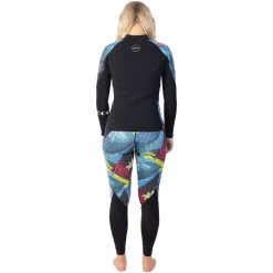 2024 Gul Luna7 Para Mujer Front Zip Chaqueta Traje Sup La6301-c1 - Tropical / Negro -Aqua Sport Tienda 202320Gul20Womens20Luna720Front20Zip20Wetsuit20Jacket20LA6301 C120 20Tropical2020Black2020back202.2000x2000