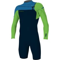 ONeill 2024 O'Neill Hombres Hammer 2mm Manga Larga Chest Zip Shorty Neopreno 4928 - Abyss / Dayglo / Ocean