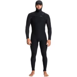 2024 Quiksilver Hombres Highline 5/4/3mm Gbs Chest Zip Con Capucha Neopreno EQYW203034 - Black