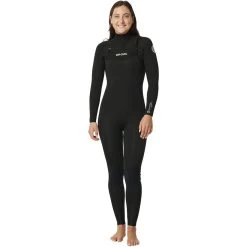 2023 Rip Curl Mujer Dawn Patrol Performance 5/3mm Chest Zip Neopreno 152WFS - Black