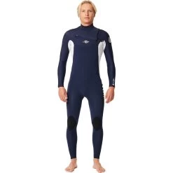 2024 Rip Curl Hombres Dawn Patrol Performance 4/3mm Chest Zip Neopreno 15DMFS - Navy