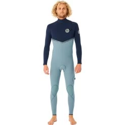 2023 Rip Curl Hombres E-Bomb 4/3mm Zip Free Neopreno WSMYQE - Mineral Blue