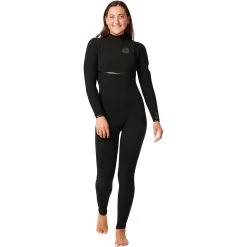 2024 Rip Curl Mujer E-Bomb 4/3mm Zip Free Neopreno 14KWFS - Black