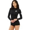 2024 Rip Curl Mujer G-Bomb 2.0 1mm Manga Larga Back Zip Neopreno De Primavera 121WSP - Black