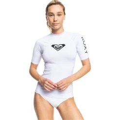 2024 Roxy Mangas Cortas Para Mujer Lycra Vest Erjwr03548 - Blanco Brillante