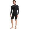 2024 C-Skins Hombres Session Manga Larga 3/2mm Gbs Chest Zip Shorty Neopreno C-SE32SPM - Black / Meteor X / Saffron