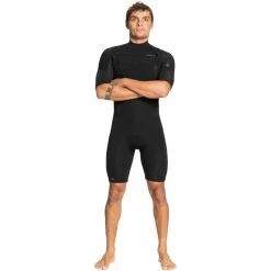 2024 Quiksilver Hombres Everyday Sessions 2mm Chest Zip Shorty Neopreno EQYW503036 - Black
