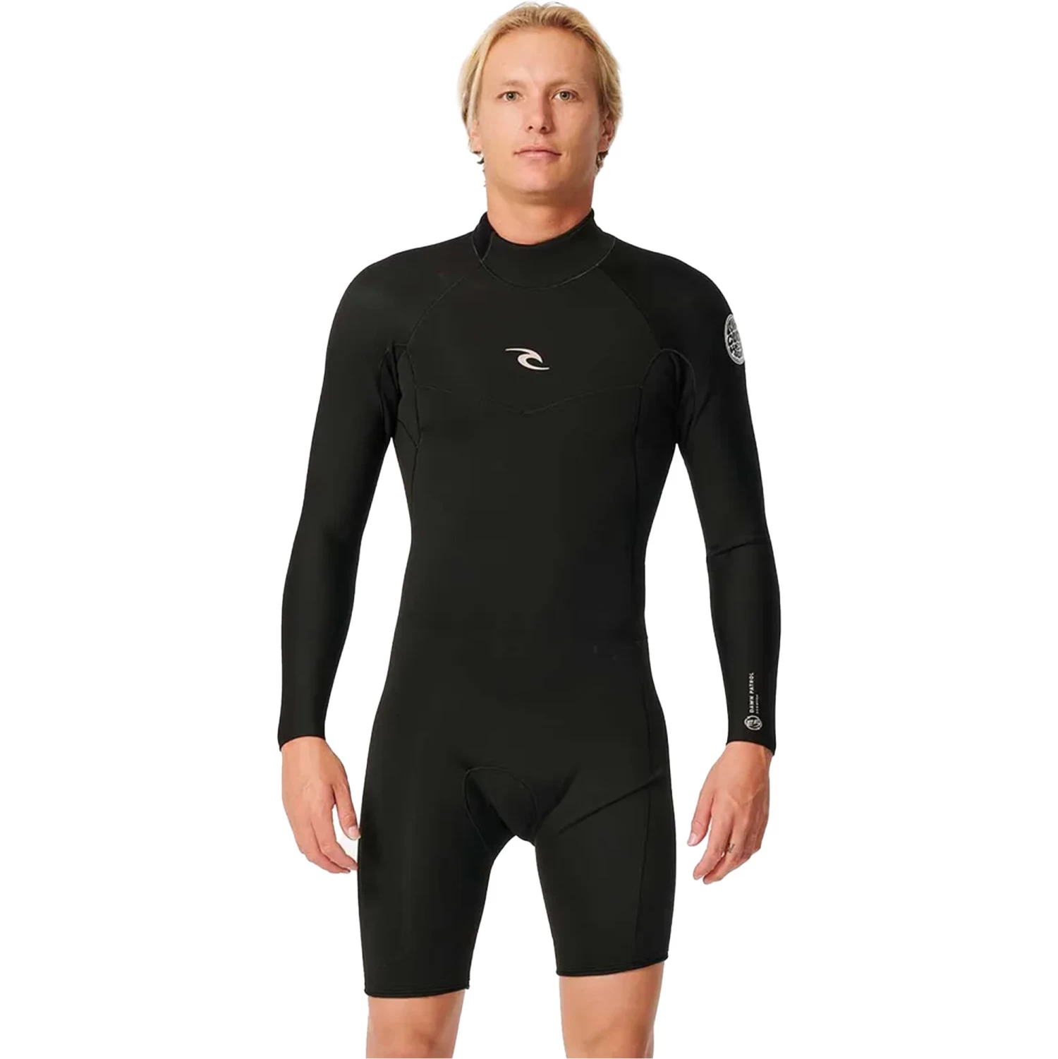 2024 Rip Curl Hombres Dawn Patrol 2mm Manga Larga Back Zip Shorty Neopreno 11JMSP - Black 1 2024 Rip Curl Hombres Dawn Patrol 2mm Manga Larga Back Zip Shorty Neopreno 11JMSP - Black