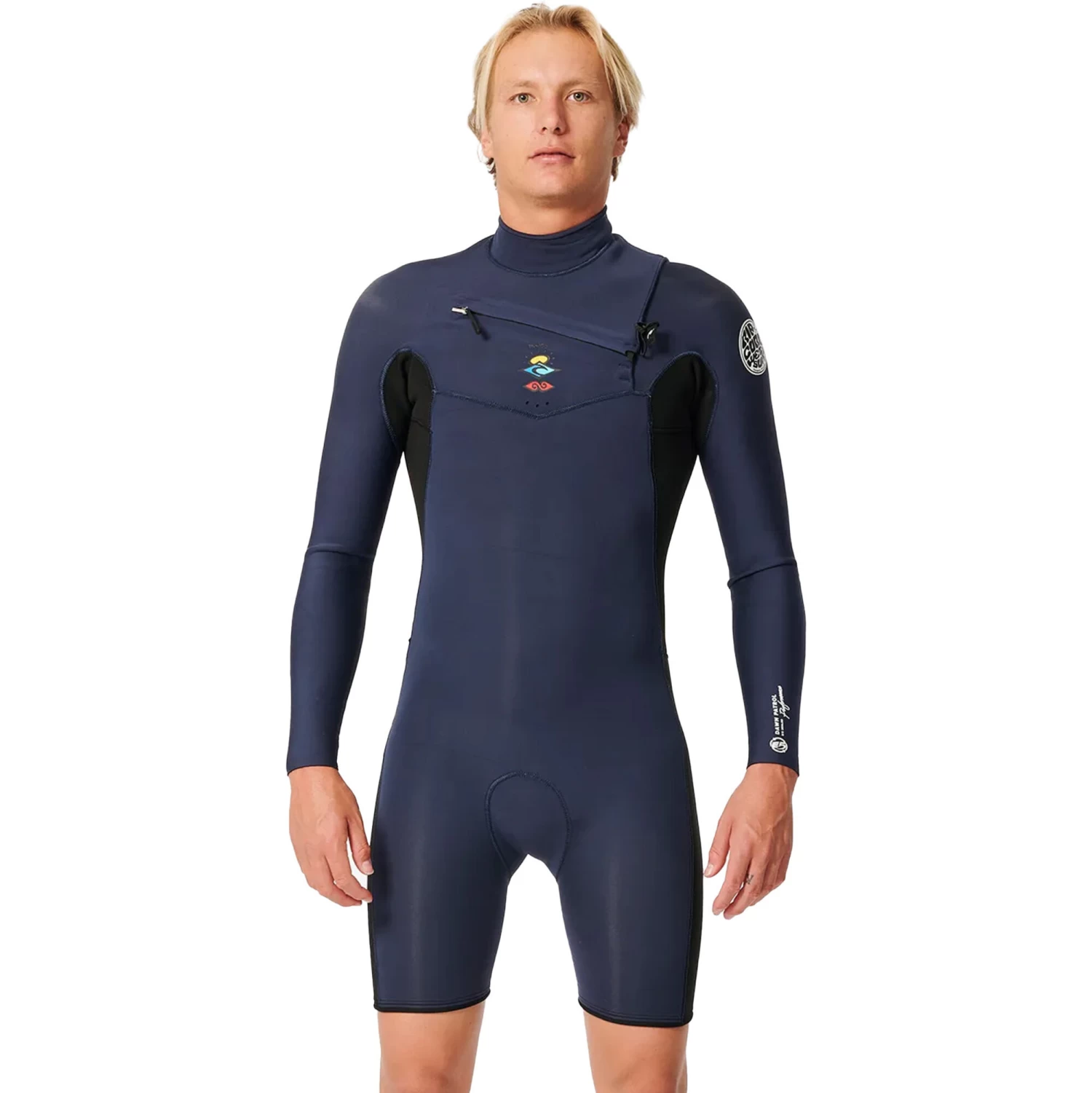 2024 Rip Curl Hombres Dawn Patrol 2mm Manga Larga Chest Zip Shorty Neopreno 11HMSP - Dark Navy 1 2024 Rip Curl Hombres Dawn Patrol 2mm Manga Larga Chest Zip Shorty Neopreno 11HMSP - Dark Navy
