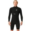 2024 Rip Curl Hombres E-Bomb 2mm Zip Free Manga Larga Shorty Neopreno 11FMSP - Black