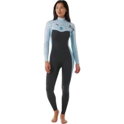 2024 Rip Curl Mujer Dawn Patrol Performance 3/2mm Chest Zip Sub Neopreno 14WWFS - Mid Blue
