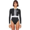 2024 Rip Curl Mujer Rip Curl X Victoria Vergara G-Bomb Front Zip 2mm Traje De Primavera 13EWSP - Black / White