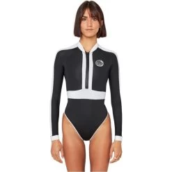 2024 Rip Curl Mujer Rip Curl X Victoria Vergara G-Bomb Front Zip 2mm Traje De Primavera 13EWSP - Black / White