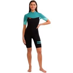 2024 Jobe Mujer Sofia 3/2mm Back Zip Shorty Neopreno 3036230 - Vintage Teal