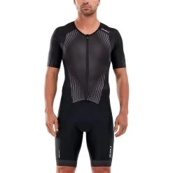 2021 2xu De Los Hombres Perform Cremallera Corta De La Manga Llena Trisuit Mt5525d - Negro / Sombra
