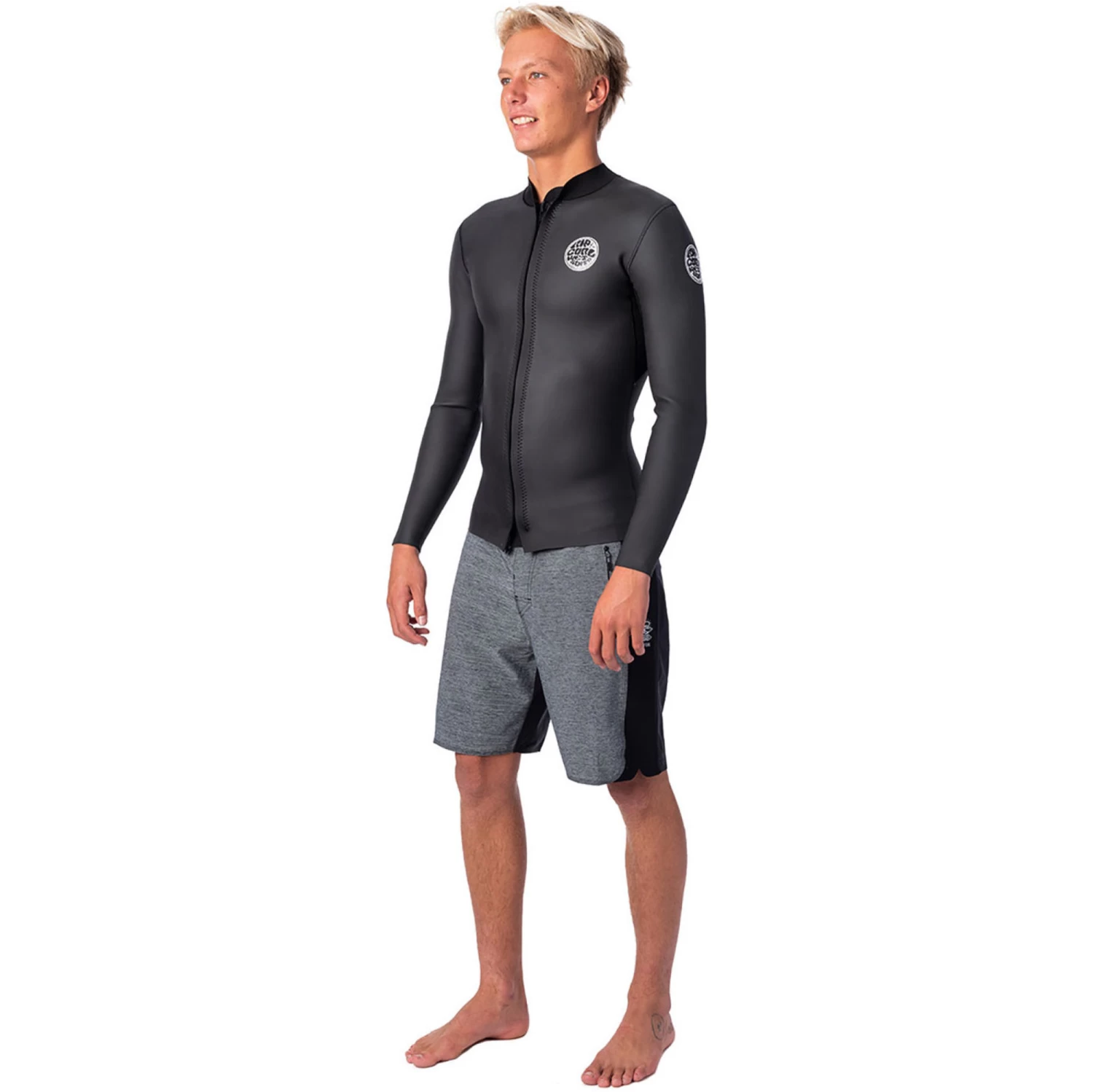 2024 Rip Curl De Los Hombres Dawn Patrol Front Zip 1.5mm De Neopreno Chaqueta Wve9mm - Negro 2 2024 Rip Curl De Los Hombres Dawn Patrol Front Zip 1.5mm De Neopreno Chaqueta Wve9mm - Negro - Imagen 2