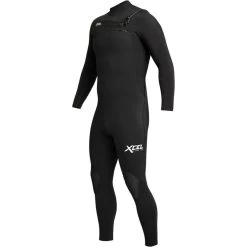 2024 Xcel Hombres Comp 4/3mm Chest Zip Neopreno MN43ZXC0B - Black -Aqua Sport Tienda 37477 Comp Black Side.2000x2000