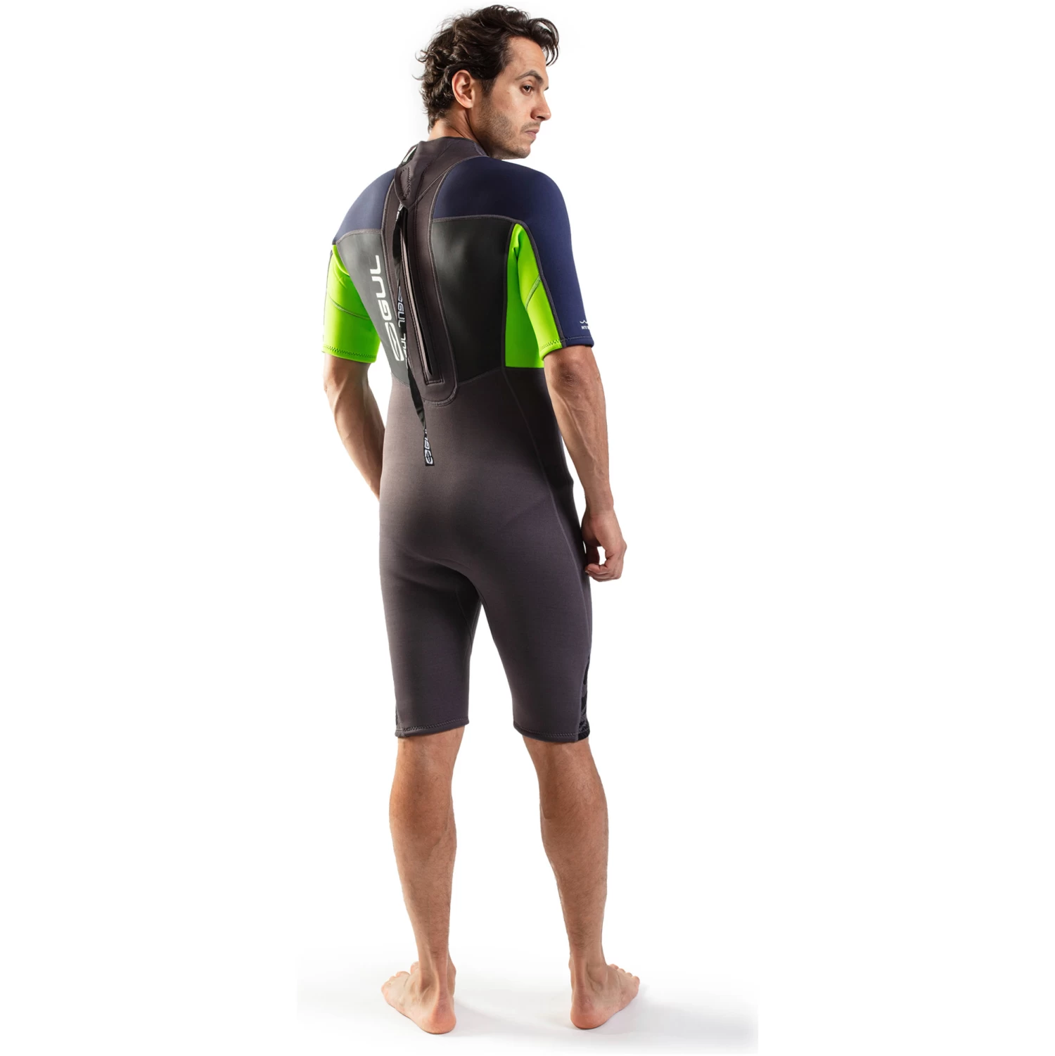 2024 Gul Hombres Response 3/2mm Back Zip Shorty Neopreno RE3319-C1 - Grey / Sulphur 2 2024 Gul Hombres Response 3/2mm Back Zip Shorty Neopreno RE3319-C1 - Grey / Sulphur - Imagen 2