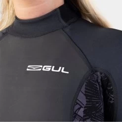 2024 Gul Mujer Response 3/2mm Back Zip Manga Larga Shorty Neopreno RE4318-C1 - Jet / Broken Palm -Aqua Sport Tienda 39987 202320Gul20Womens20Response2032mm20Back20Zip20Long20Sleeve20Shorty20Wetsuit20RE4318 C120 20Jet2020Broken20Palm20444.2000x2000