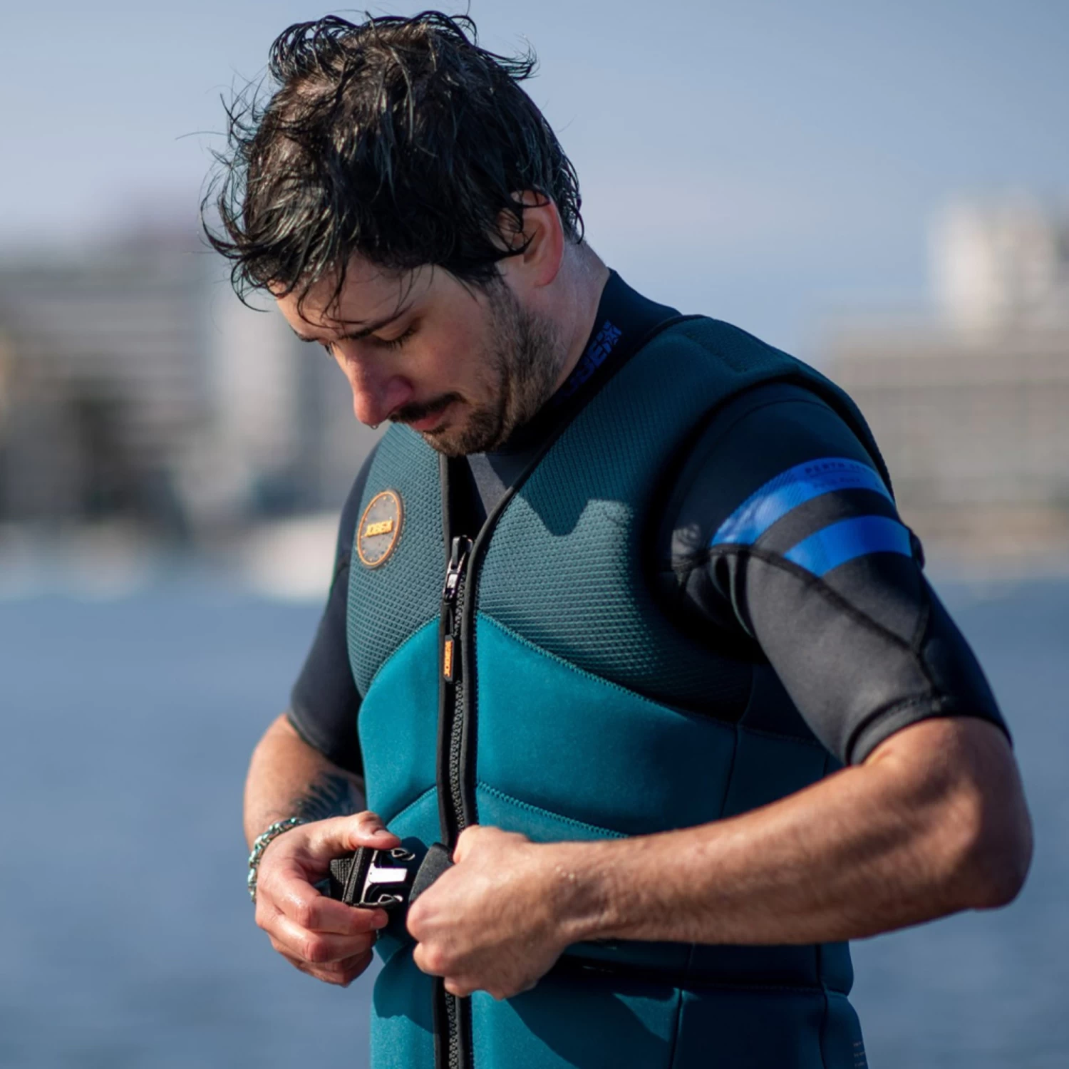 2024 Jobe Hombres Perth 3/2mm Shorty Back Zip Neopreno 30362100 - Blue 9 2024 Jobe Hombres Perth 3/2mm Shorty Back Zip Neopreno 30362100 - Blue - Imagen 9