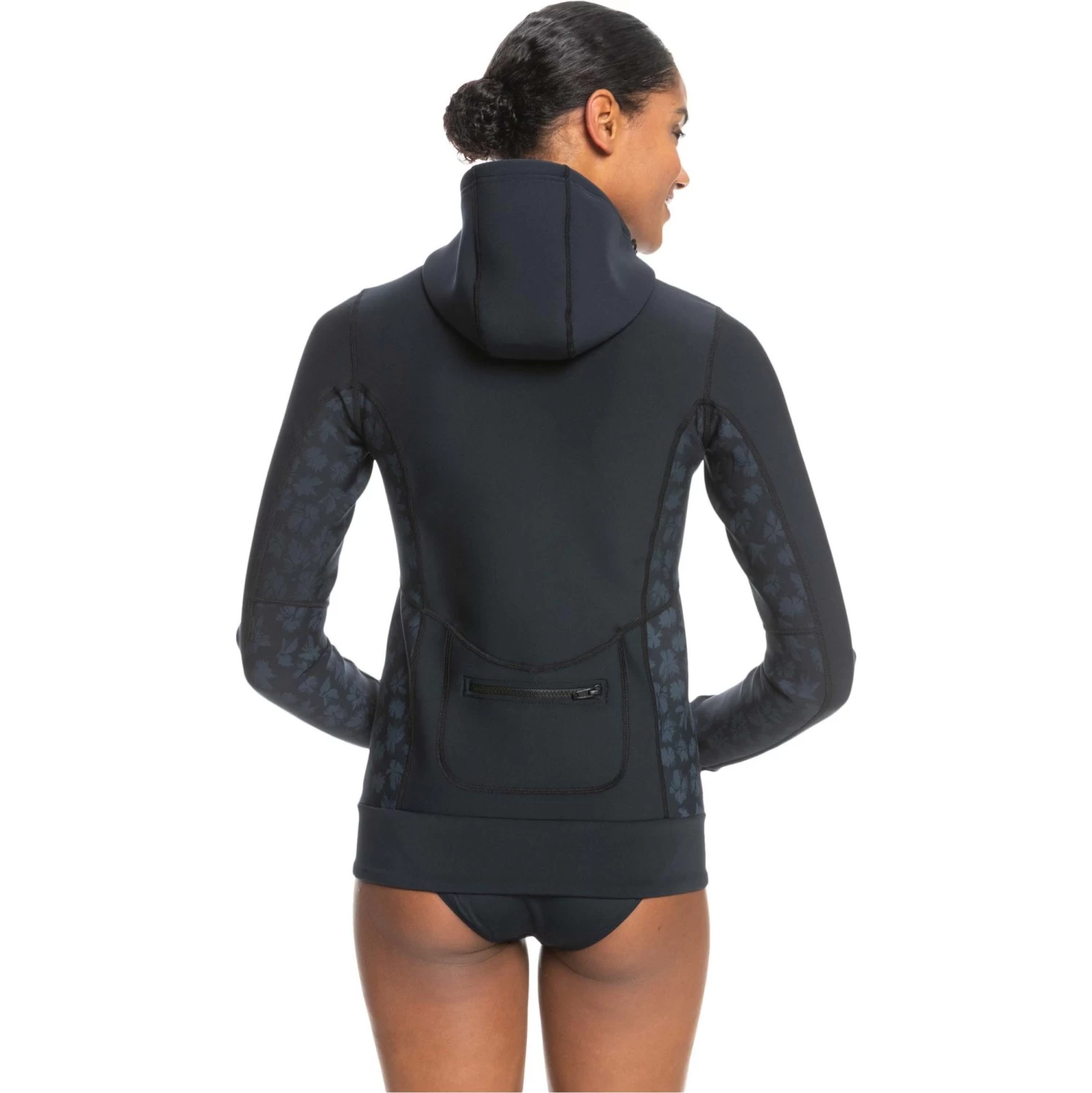 2024 Roxy Mujer Swell Series 1mm Chaqueta De Remo Con Capucha Erjw803027 -negro 3 2024 Roxy Mujer Swell Series 1mm Chaqueta De Remo Con Capucha Erjw803027 -negro - Imagen 3