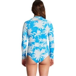 2024 Billabong Mujer Salty Dayz Light 1mm Manga Larga Neopreno De Primavera ABJW400106 - Blue Hawaii -Aqua Sport Tienda 43574 202320Billabong20Womens20Salty20Dayz20Light20Long20sleeved201mm20Chest20Zip20Shorty20Wetsuit20ABJW40010620 20Blue20Hawaii20Back.2000x2000