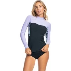 2024 Roxy Mujer Swell Serie 1mm Chaqueta De Neopreno ERJW803026 - Anthracite Splash -Aqua Sport Tienda 44457 202320Roxy20Womens20Swell20Series201mm20Long20Sleeve20Wetsuit20Top20ERJW80302620 20Anthracite20Splash20front.2000x2000
