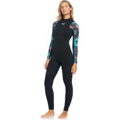 2024 Roxy Mujer Elite XT 4/3mm Gbs Chest Zip Neopreno ERJW103134 - Anthracite Leaf -Aqua Sport Tienda 44475 202320Roxy20Womens20Elite2043mm20GBS20Chest20Zip20Wetsuit20ERJW10313420 20Anthracite20Leaf2020side.2000x2000