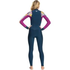 2024 Roxy Mujer Swell Series 4/3mm Gbs Chest Zip Neopreno ERJW103125 - Anthracite Hot Tropics Swim -Aqua Sport Tienda 44494 202320Roxy20Womens20Swell20Series2043mm20GBS20Chest20Zip20Wetsuit20ERJW10312520 20Anthracite20Hot20Tropics20Swim20back.2000x2000