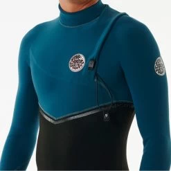 2024 Rip Curl Hombres E-Bomb 4/3mm Zip Free Neopreno 14TMFS - Blue Green -Aqua Sport Tienda 44617 202320Rip20Curl20Mens20E20Bomb2043mm20GBS20Zip20Free20Wetsuit2014TMFS20 20Blue20Green20Close20Up.2000x2000