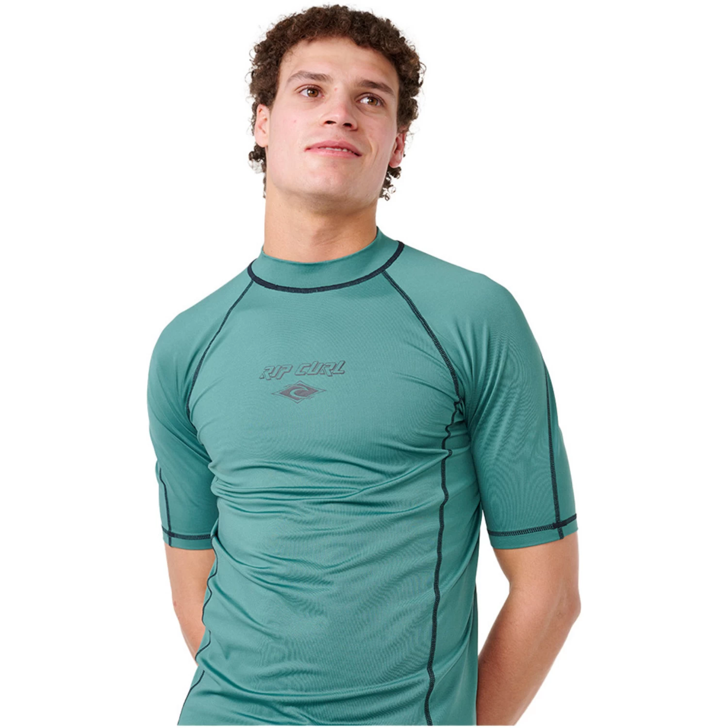 2024 Rip Curl Hombres Fade Out UPF Performance Chaleco De Lycra De Manga Corta 145MRV - Washed Green 3 2024 Rip Curl Hombres Fade Out UPF Performance Chaleco De Lycra De Manga Corta 145MRV - Washed Green - Imagen 3