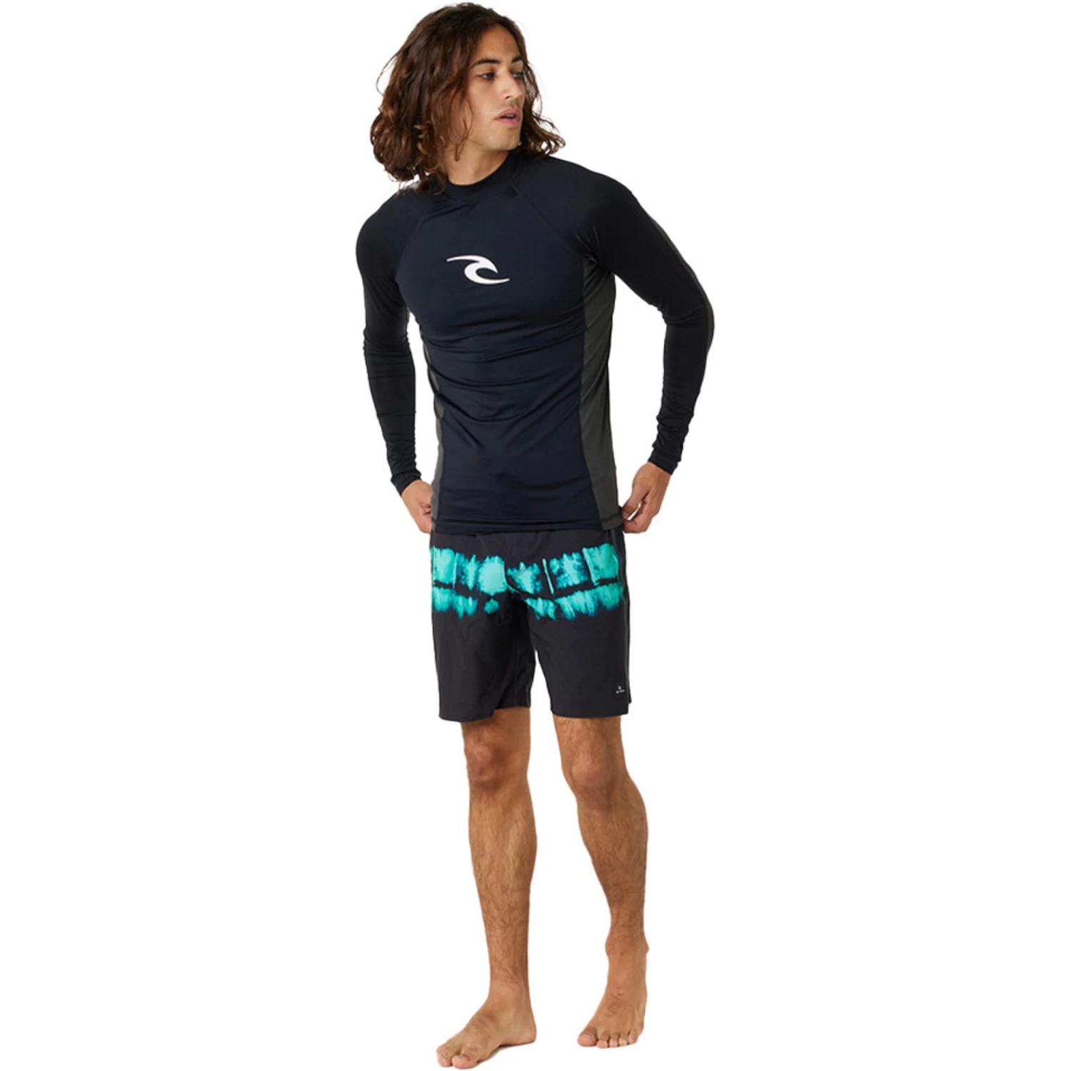 2024 Rip Curl Mens Waves UPF Performance Chaleco De Manga Larga 141MRV - Negro 4 2024 Rip Curl Mens Waves UPF Performance Chaleco De Manga Larga 141MRV - Negro - Imagen 4