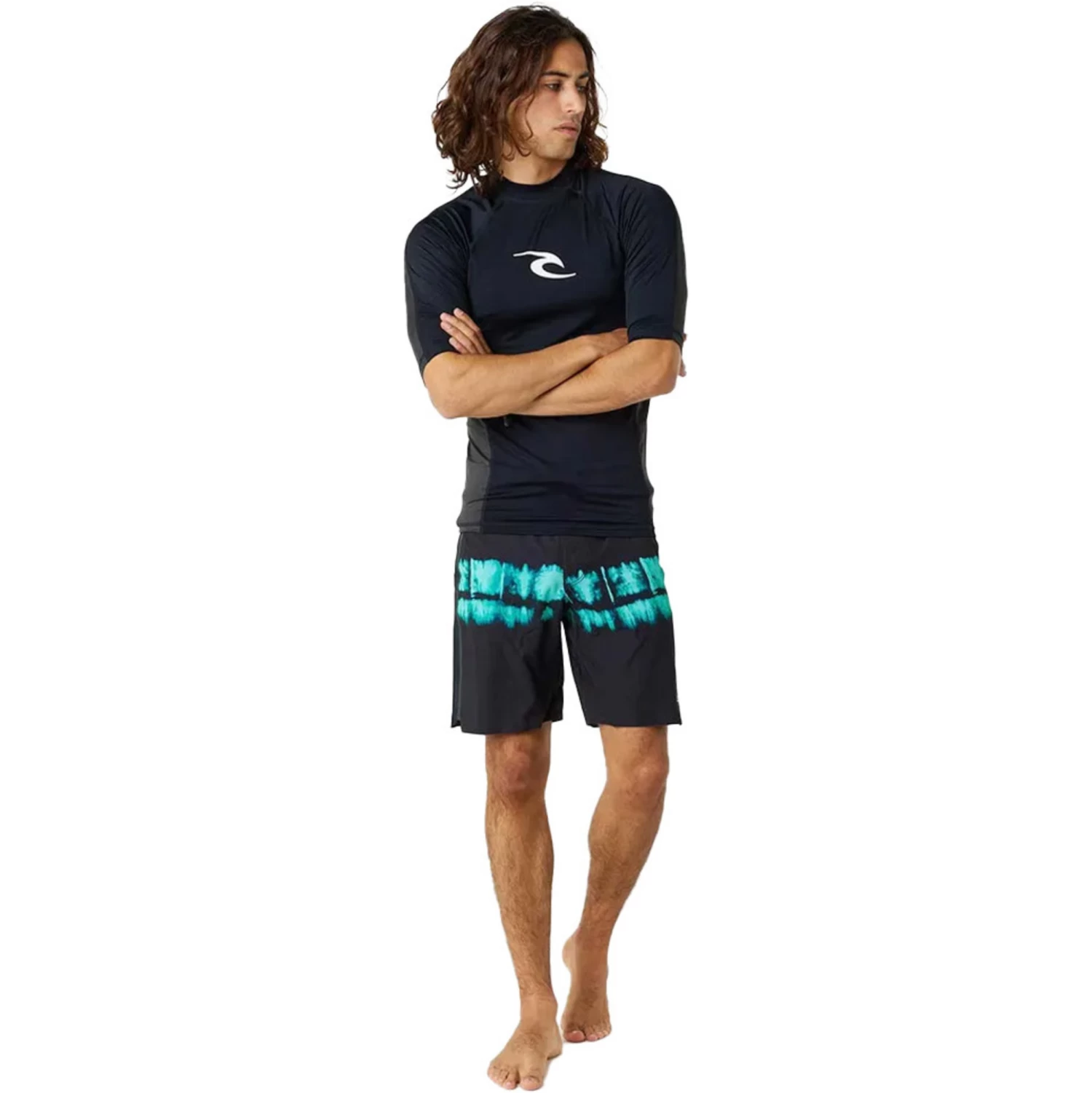 2024 Rip Curl Hombres Waves UPF Performance Chaleco De Lycra De Manga Corta 142MRV - Black 3 2024 Rip Curl Hombres Waves UPF Performance Chaleco De Lycra De Manga Corta 142MRV - Black - Imagen 3