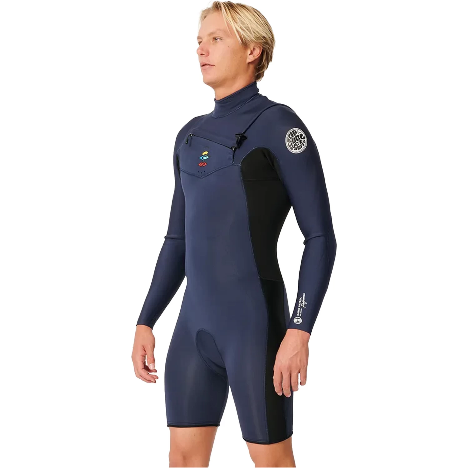 2024 Rip Curl Hombres Dawn Patrol 2mm Manga Larga Chest Zip Shorty Neopreno 11HMSP - Dark Navy 2 2024 Rip Curl Hombres Dawn Patrol 2mm Manga Larga Chest Zip Shorty Neopreno 11HMSP - Dark Navy - Imagen 2