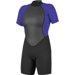 ONeill 2024 O'Neill Women Reactor II 2mm Back Zip Shorty Neopreno 5043 - Black / Cobalt