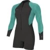 ONeill 2024 O'Neill Mujer Hyperfreak 2/1.5mm Manga Larga Front Zip Shorty Neopreno 5562 - Raven / Opal