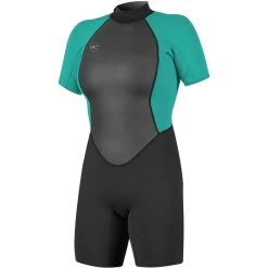 ONeill 2024 O'Neill Mujer Reactor II 2mm Back Zip Shorty Neopreno 5043 - Black / Aqua