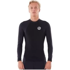 2024 Rip Curl Mens Flashbomb Neo Poly Long Sleeve Top WVEYNM - Black
