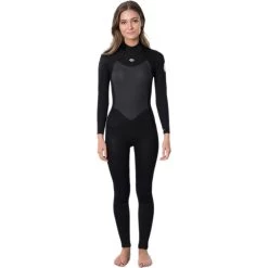 2023 Rip Curl Mujer Omega 4/3mm Back Zip Neopreno WSM9CW - Black